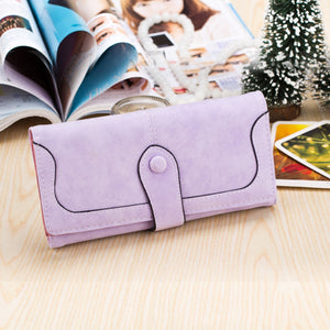 Nubuck Leather Long Wallet for Female