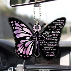 Beautiful Butterfly Cross Christian Car Rearview Mirror Accessory