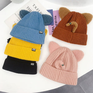 Winter Cat Ears Knitted Beanie