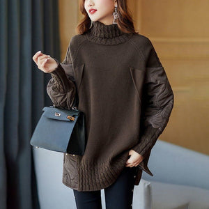 Stitching Fashion Knitted Sweater