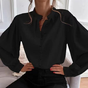 Button Up Stand Collar Long Sleeve Shirt