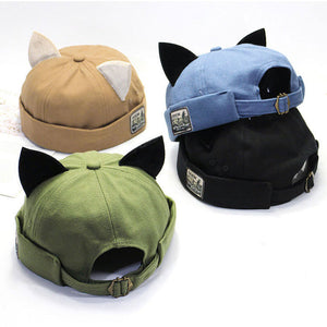 Brimless Docker Cat Ears Hat