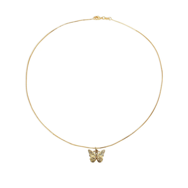 Butterfly Initial "A" Necklace