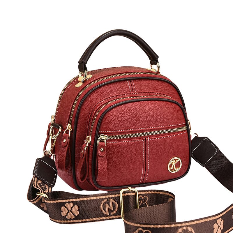 Adjustable Wide Shoulder Strap Leather Bag