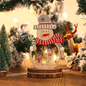 LED Chirstmas Wooden Ornaments Lighting