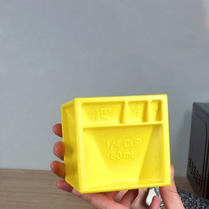 Kitchen cube integrated measuring device