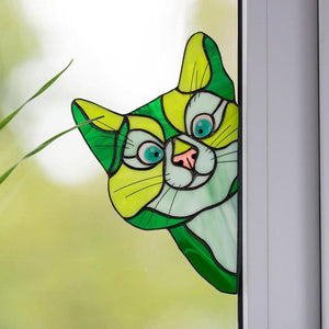 😻Handmade Stain Glass Cat Suncatcher For Window(Buy 5 get 20% off)