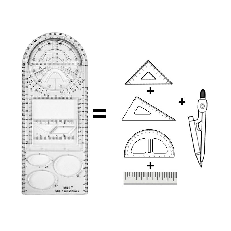 Multifunctional Student Math Ruler