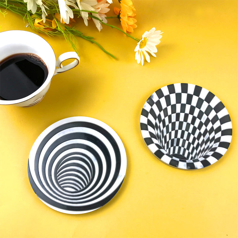 Vision Trap Geometric Spiral Pattern Coaster Molds