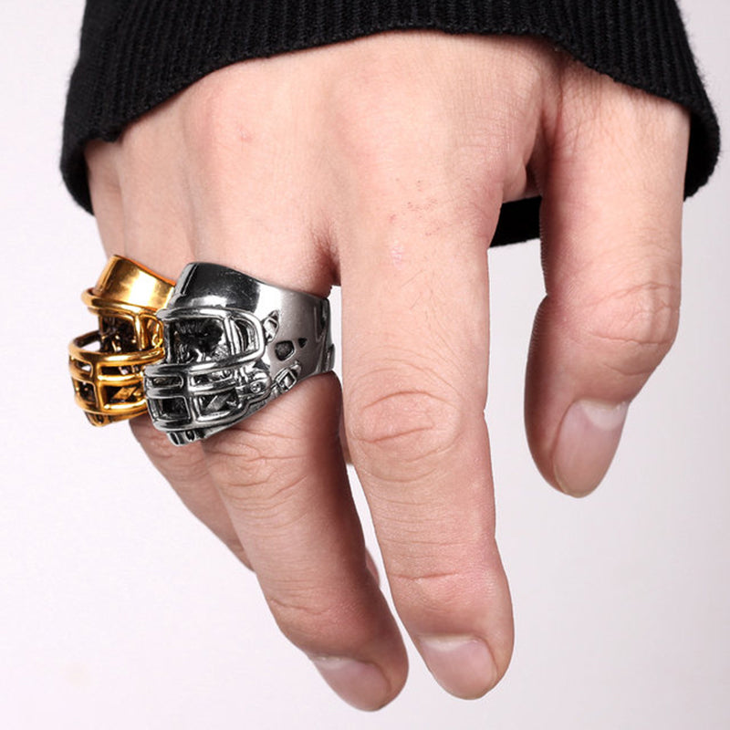 New Trendy Football Helmet Ring