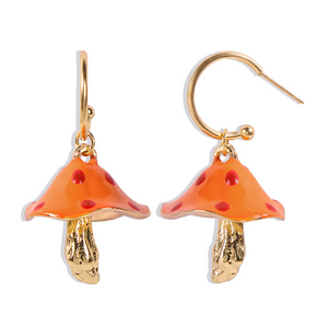 Small Mushroom Drop Earrings