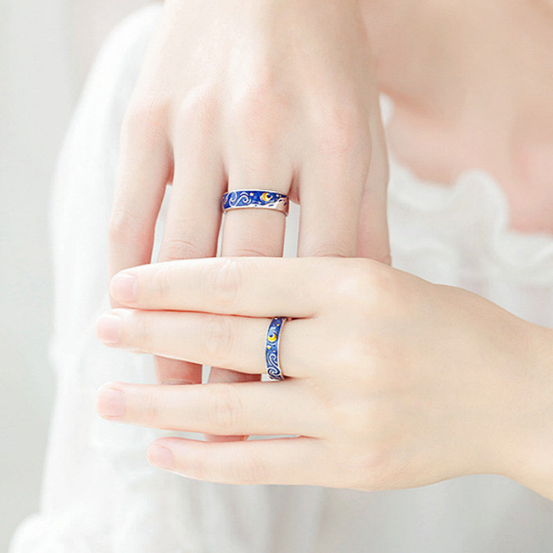 Starry Sky Couple Rings