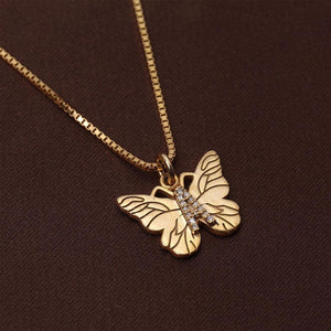 Butterfly Initial "A" Necklace