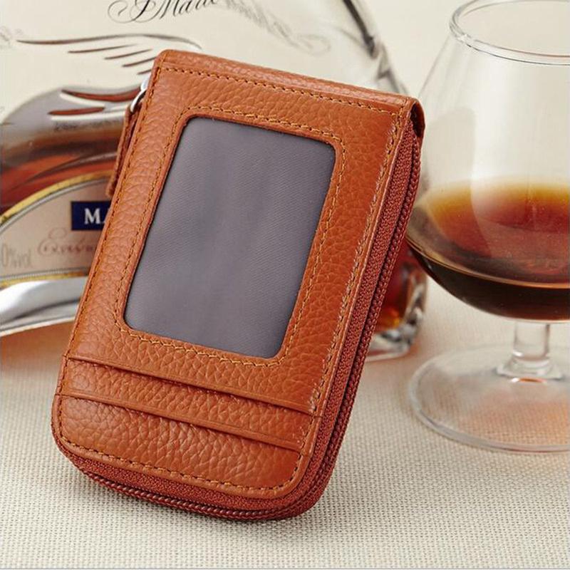 RFID Anti-theft Brushed Leather Organ Card Holder