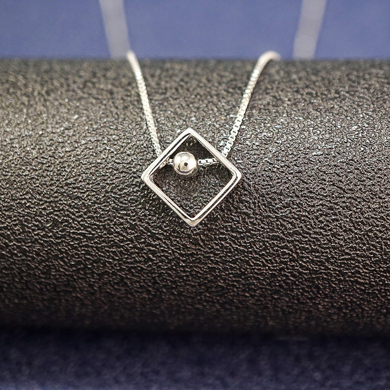 Love Ball Square Geometric Clavicle Necklace