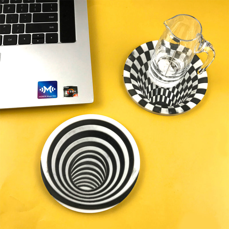 Vision Trap Geometric Spiral Pattern Coaster Molds