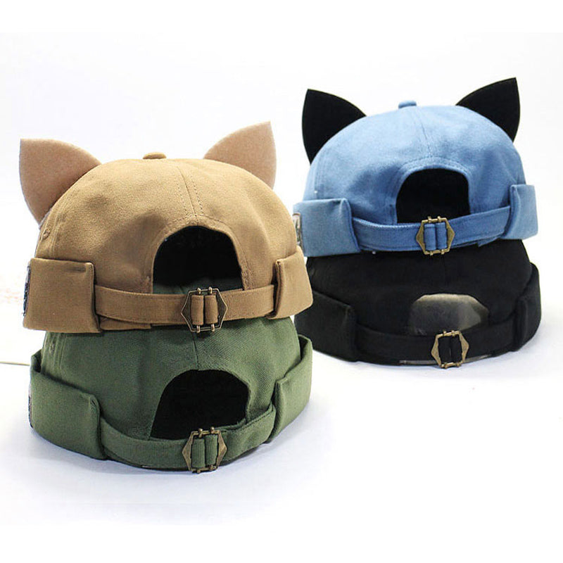 Brimless Docker Cat Ears Hat