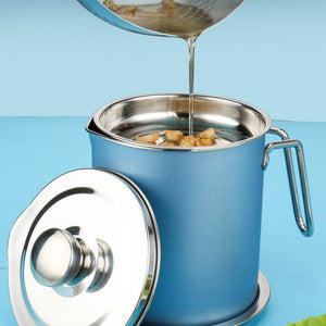 Stainless Steel Oil Strainer Storage Can