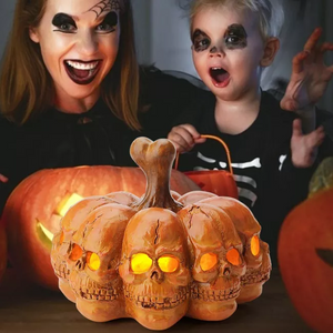 Halloween Resin LED Pumpkin Lantern