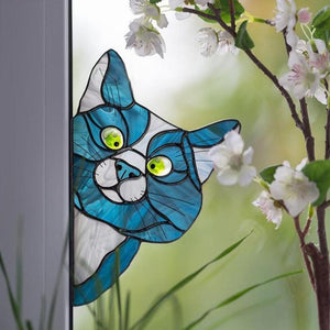 😻Handmade Stain Glass Cat Suncatcher For Window(Buy 5 get 20% off)