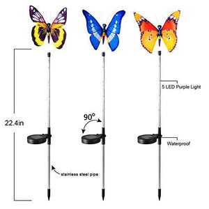 Solar Butterfly Stake Light, 3 Pack