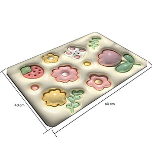 3D flower soft diatom mud absorbent floor mat