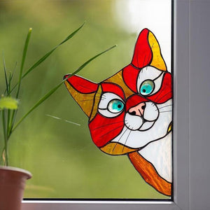 😻Handmade Stain Glass Cat Suncatcher For Window(Buy 5 get 20% off)