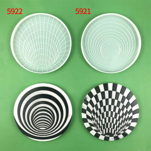 Vision Trap Geometric Spiral Pattern Coaster Molds