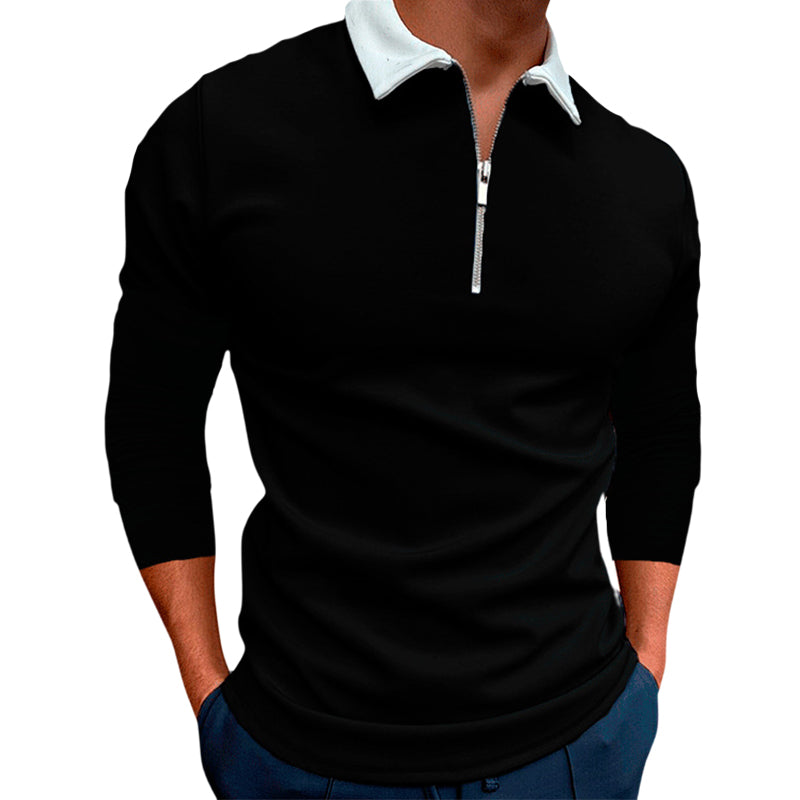 Slim Fit Zip Lapel T-Shirt