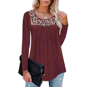 Leopard-print Panelled Oversized T-shirt