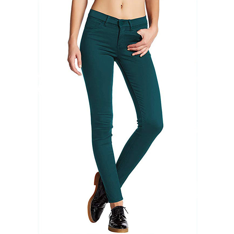 Autumn and winter women's skinny denim trousers