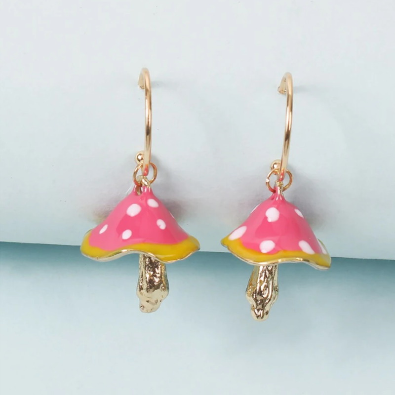 Small Mushroom Drop Earrings