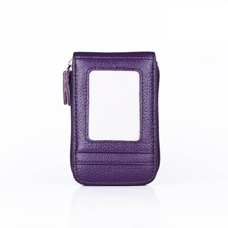 RFID Anti-theft Brushed Leather Organ Card Holder