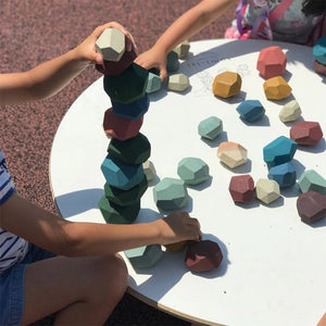 Wood Rock Set Balancing Blocks Toy