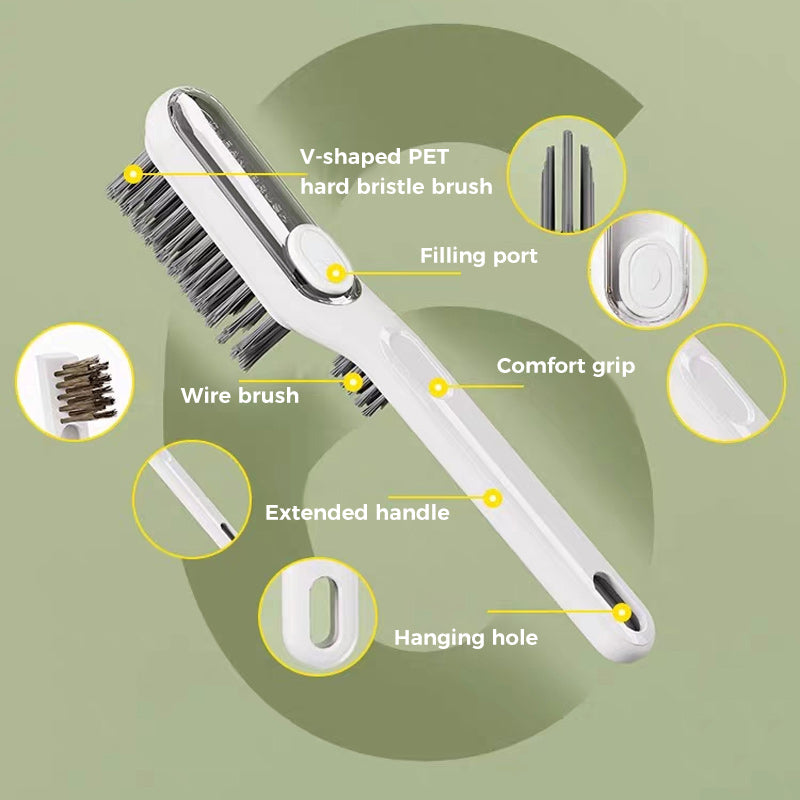 Multi-functional liquid-filled crevice brush