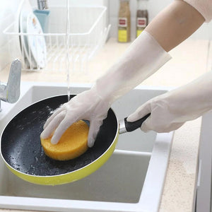 Waterproof and Ultra-durable Rubber Dishwashing Gloves(4 pair)