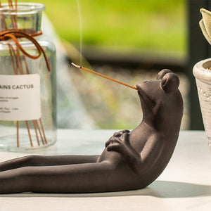 Meditate Frog Incense Stick Holder