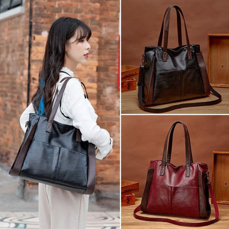 Large-Capacity Texture Soft Leather Handbag