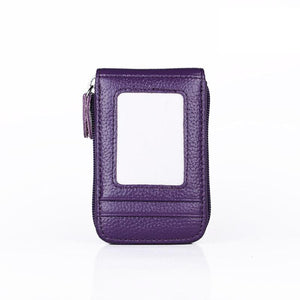 RFID Anti-theft Brushed Leather Organ Card Holder