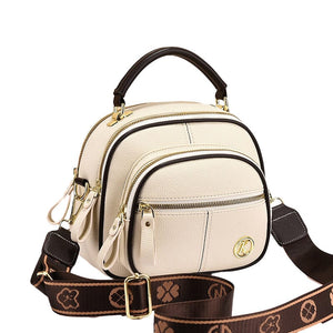 Adjustable Wide Shoulder Strap Leather Bag