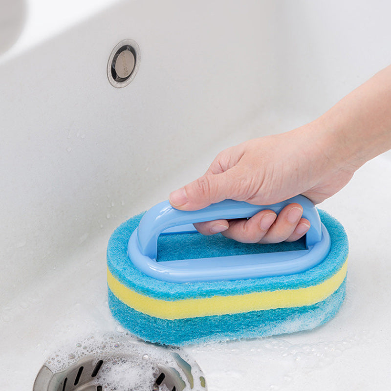 Thickened Sponge Cleaning Brush With Handle