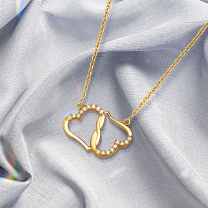 Double Heart Diamond Clavicle Chain