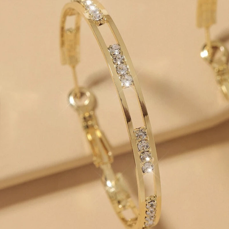 Sparkling Diamond Hoop Earrings