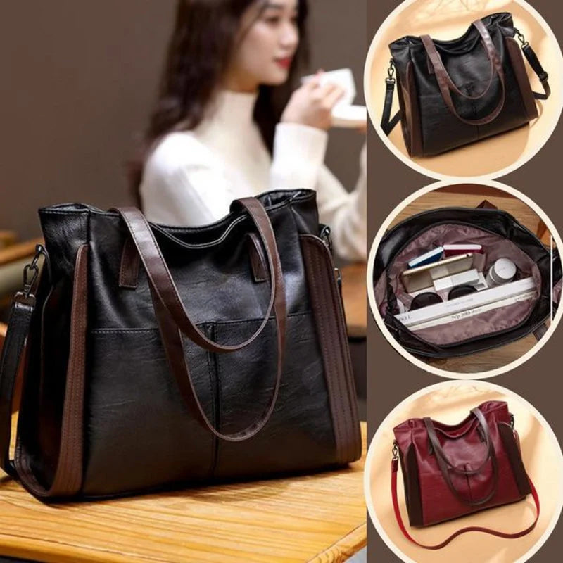 Large-Capacity Texture Soft Leather Handbag