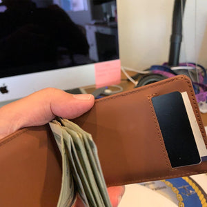 Handmade slim Leather Pull-Out Wallet