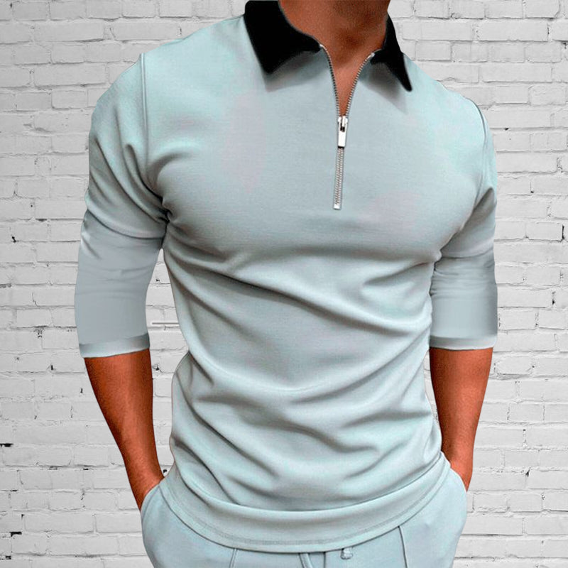 Slim Fit Zip Lapel T-Shirt