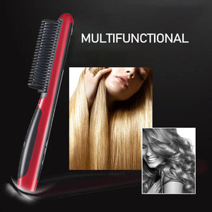 Ceramic straightening hair brush