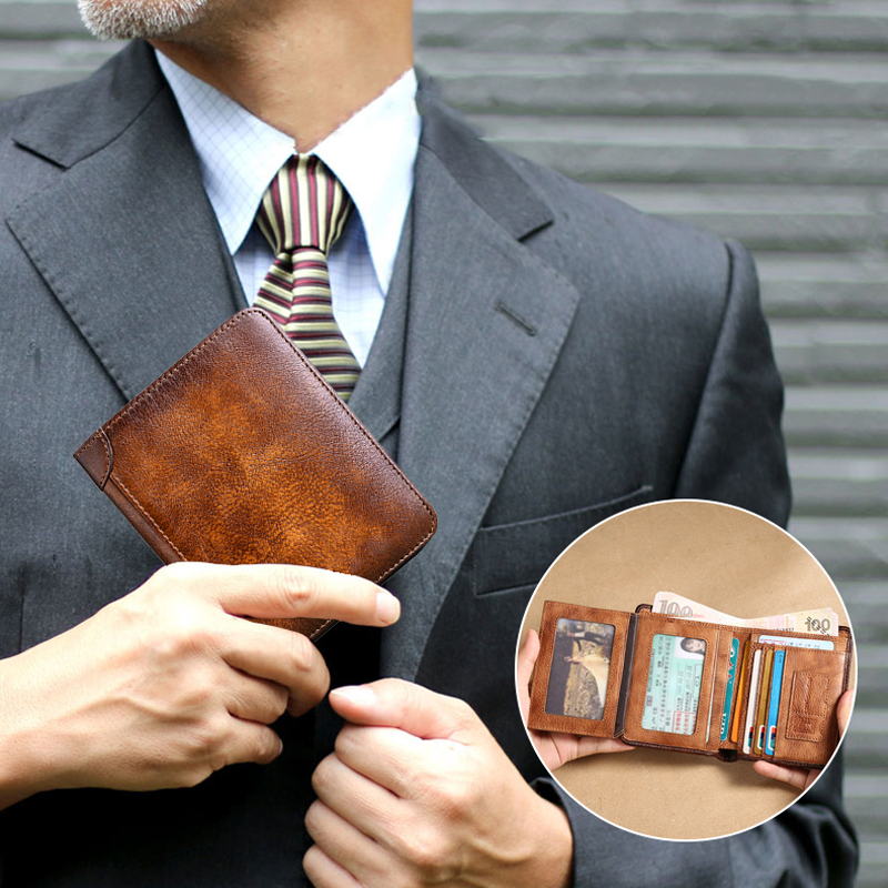 RFID Tri-Fold Retro Wallet