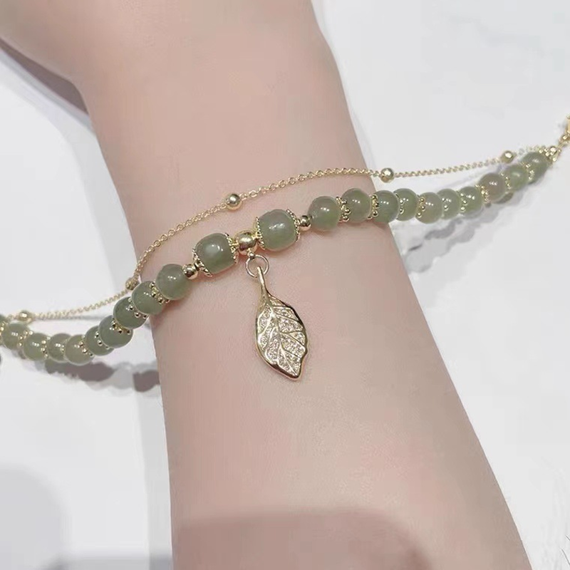 Hetian Jade Leaf Bracelets