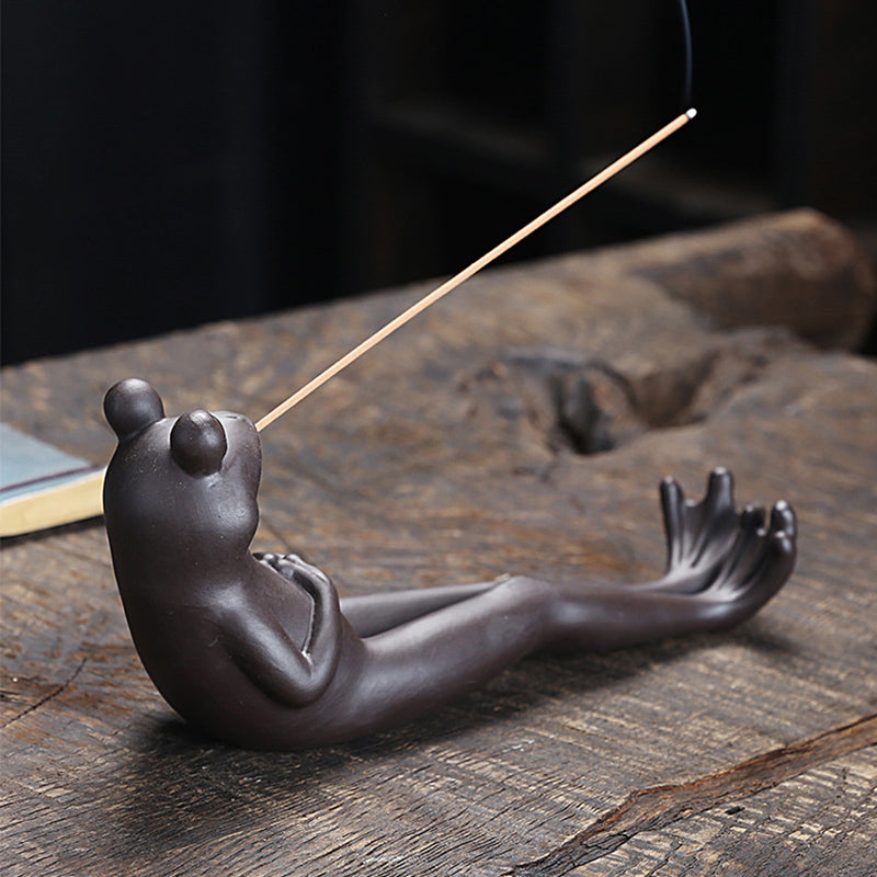 Meditate Frog Incense Stick Holder